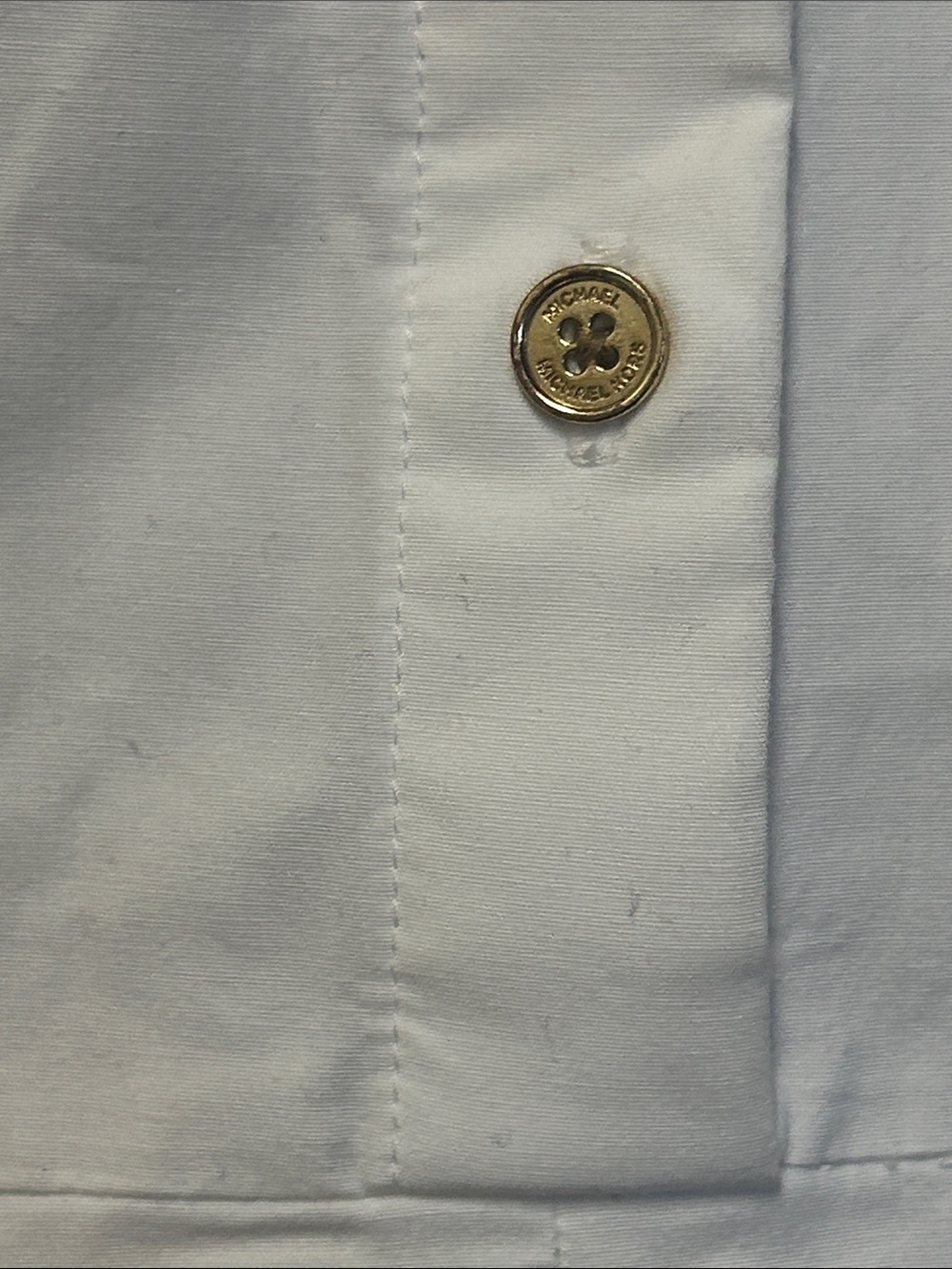 Michael Kors White Short-Sleeve button down Pleated Midi Dress - Picture 4 of 5